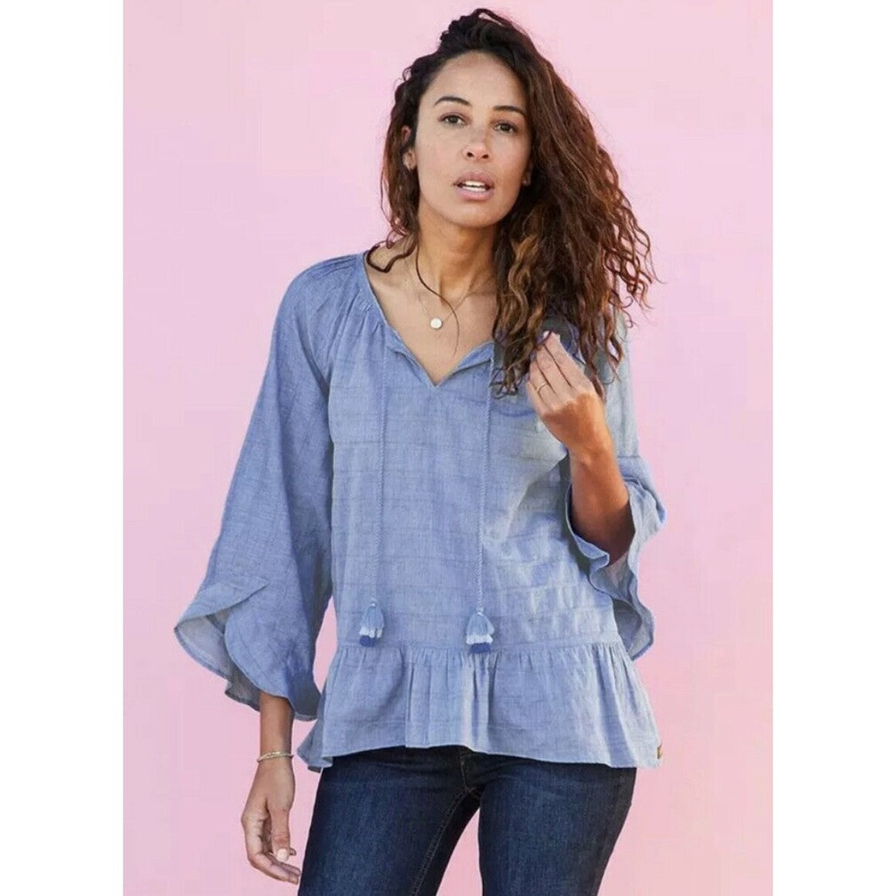 Matilda Jane Womens Size Medium NWT Dream Chasers Pretty Thing Blouse Blue